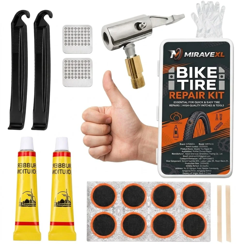 Bicycle Repair Kit - MIRAVEXL Bike Tire Repair Kit Professional