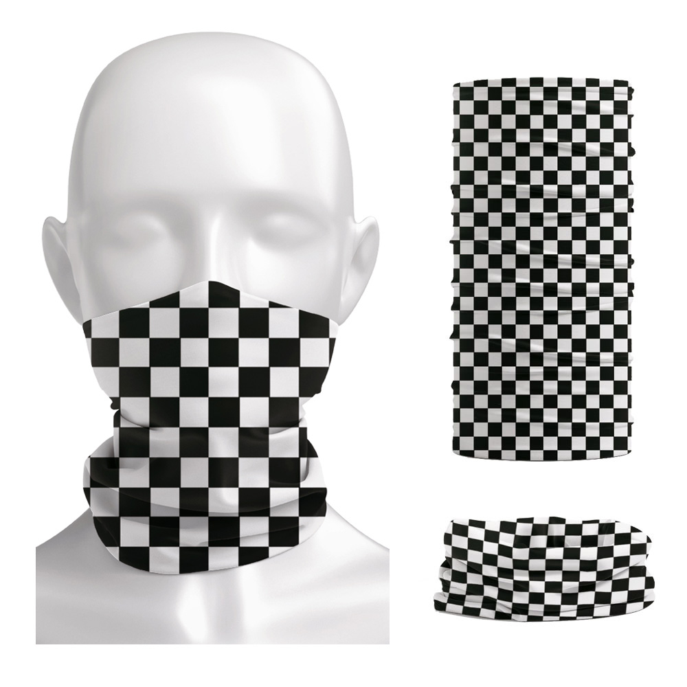 Cycling Gear Usa - Checkered Ska Printed Headband Neck Warmer