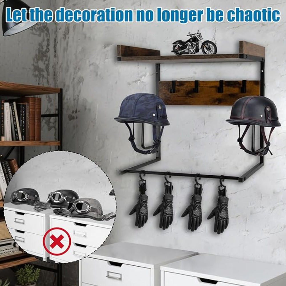 Motorcycle Helmet Holder with  - đánh giá và giá Cycling Gear Wall Mount