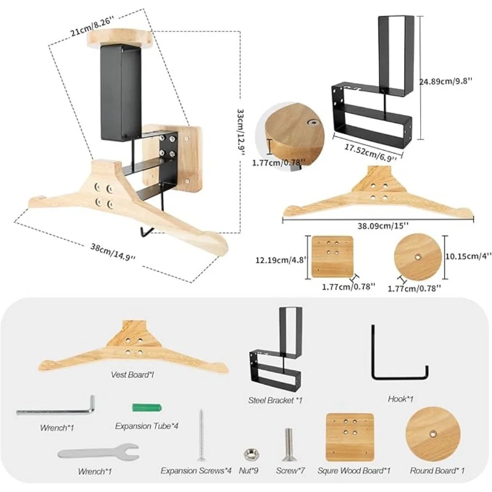 Motorcycle 1PCS Wooden Helmet  - đánh giá và giá Cycling Gear Wall Mount