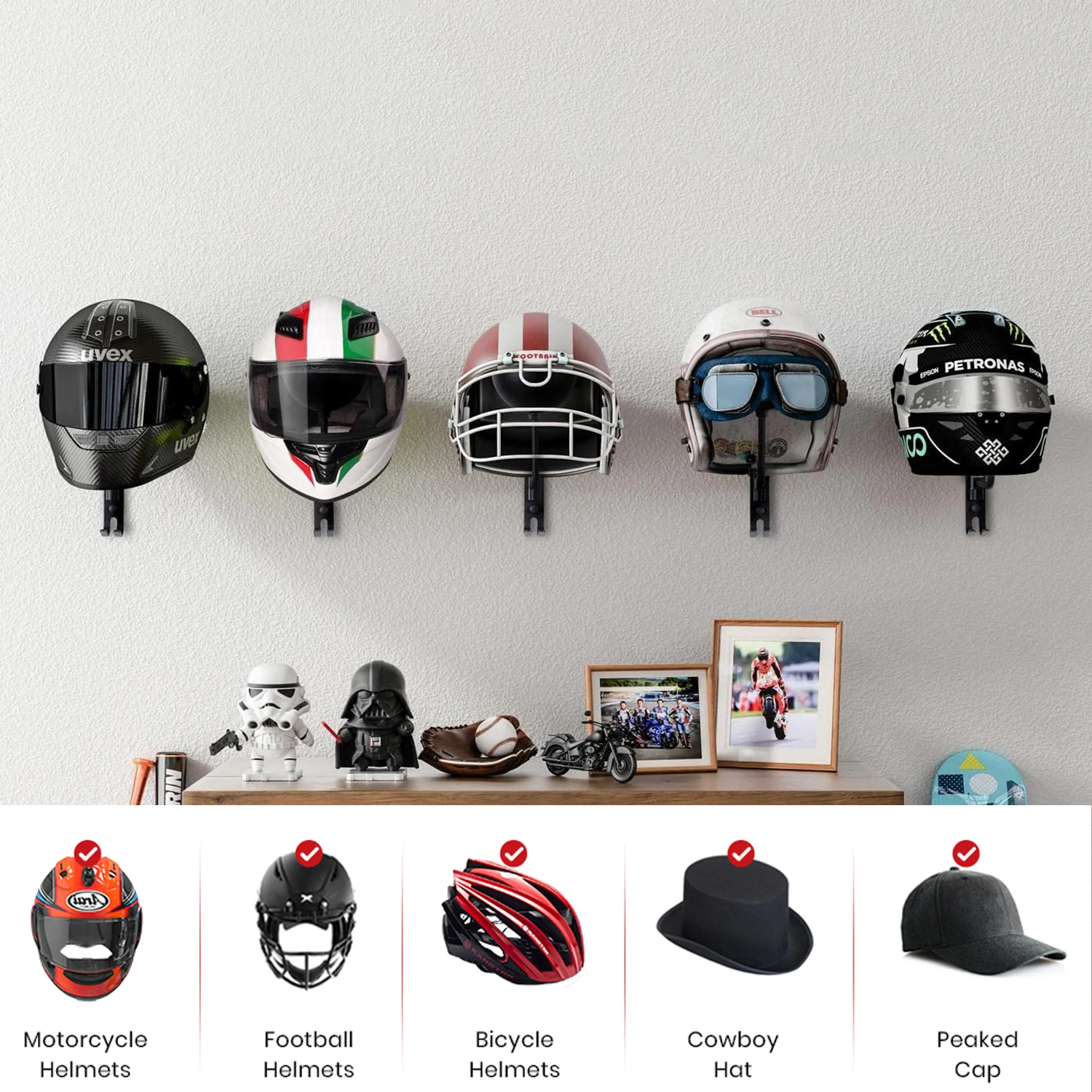 Motorcycle Helmet Rack Wall Mo - đánh giá và giá Cycling Gear Wall Mount